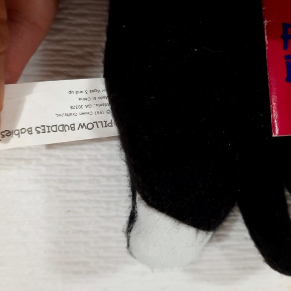 NEW Vintage Pillow Buddies Babies plush Tobie cat Kitty black white Crown Crafts - Picture 6 of 6